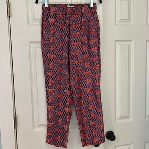Jcrew Purple, Pink, Orange Block Print Pants